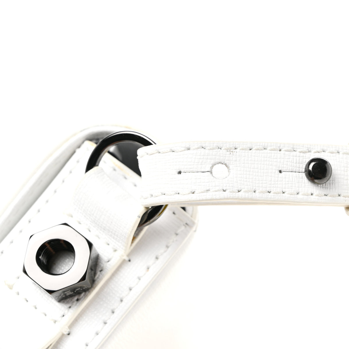 Calfskin Mini Binder Clip Bag White