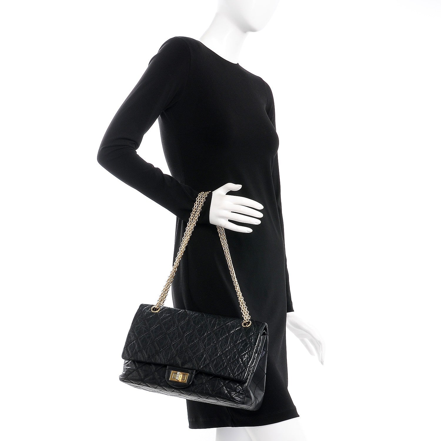 Chanel Aged Calfskin Quilted 2.55 Reissue 227 Flap Black 2 of 7
