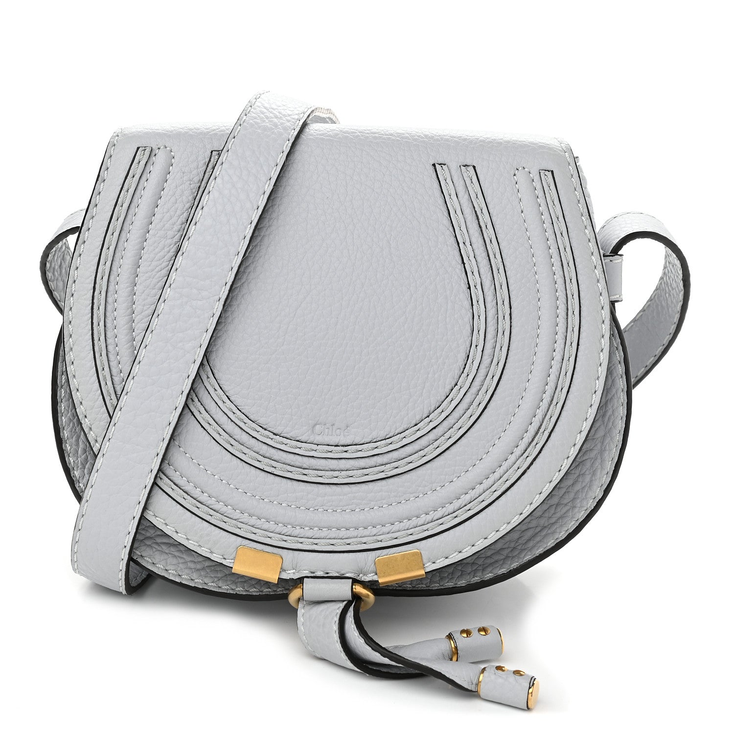 Chloe Calfskin Mini Marcie Round Crossbody Bag Light Cloud 1 of 10