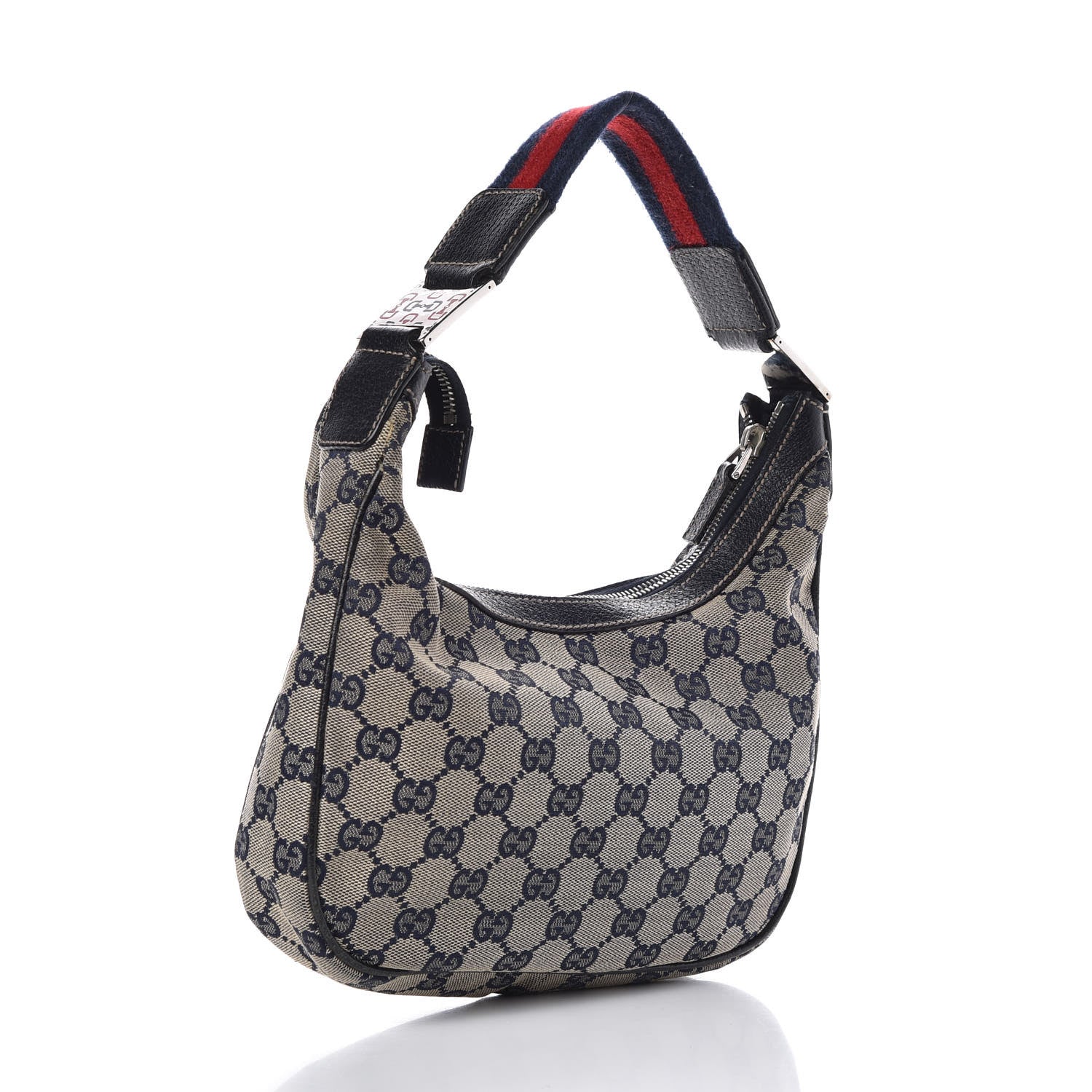 Gucci Monogram Web Small Pop Hobo Navy 1 of 6