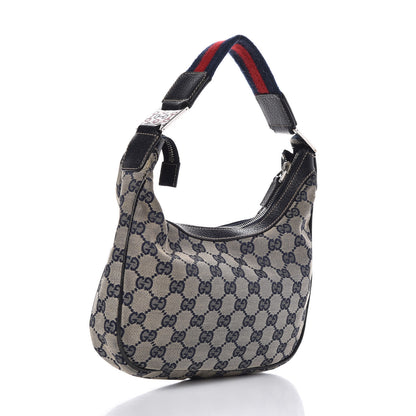 Gucci Monogram Web Small Pop Hobo Navy 1 of 6
