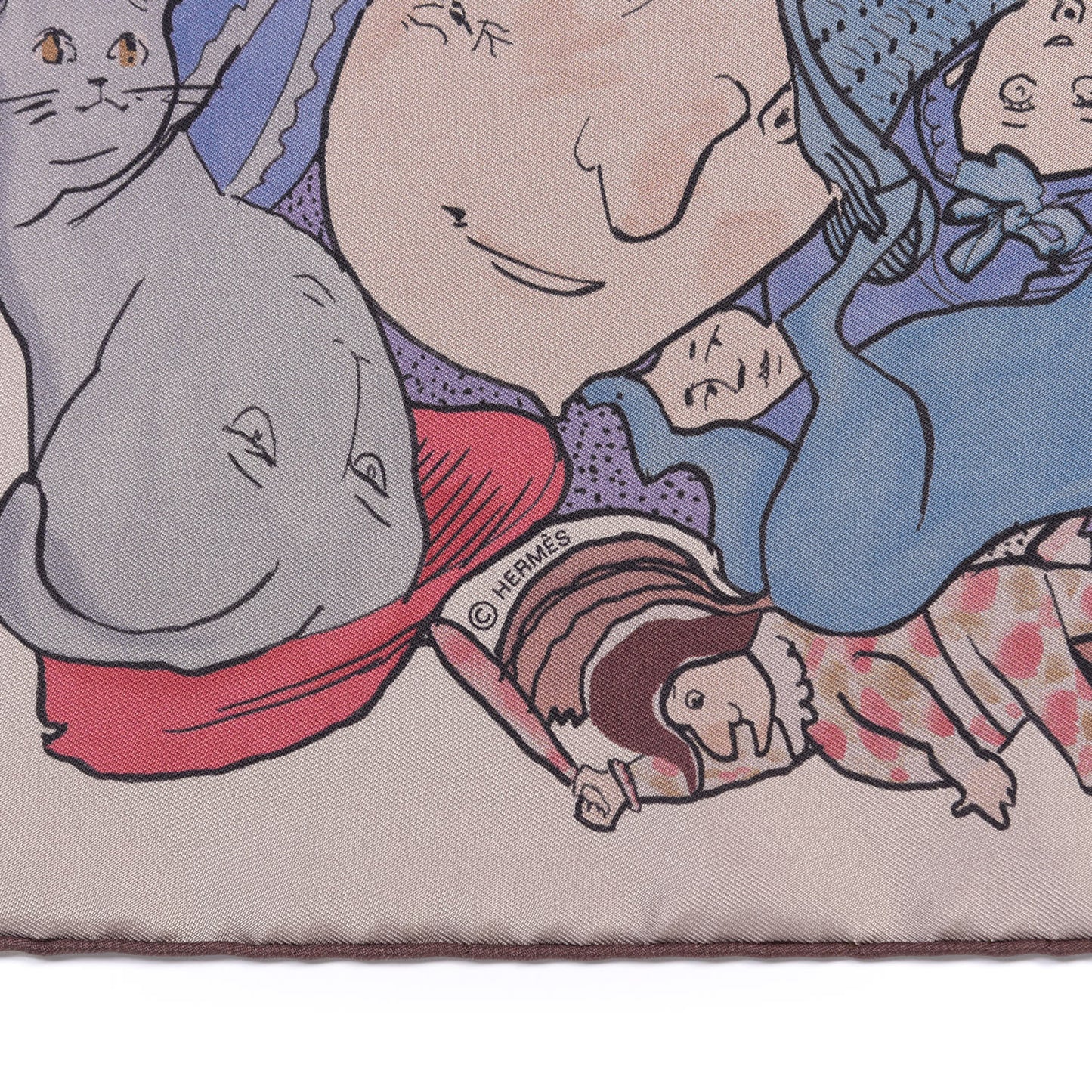 Silk Metamorphoses Par Hermes Paris Scarf 90 Sepia Violet Bleu