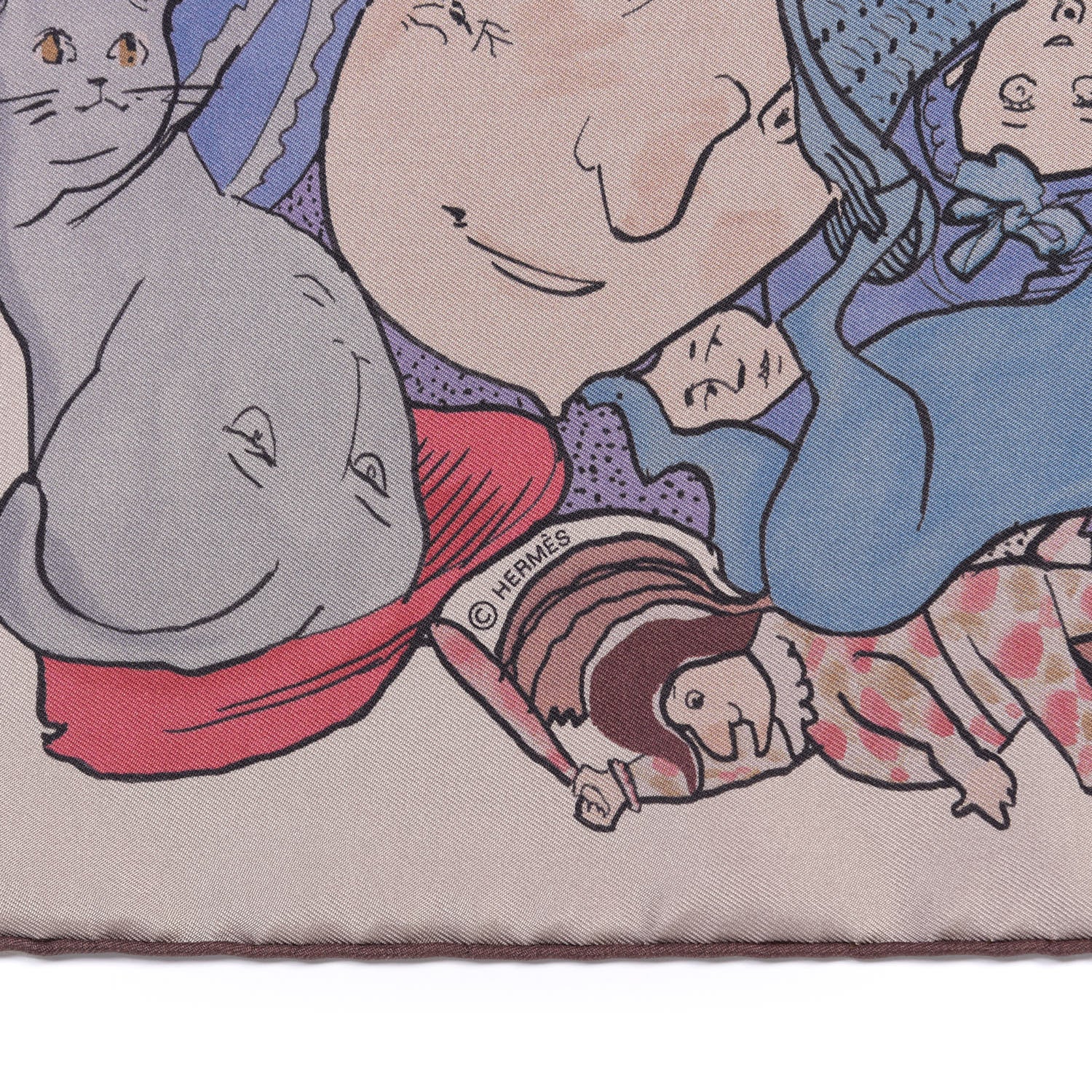 Hermes Silk Metamorphoses Par Hermes Paris Scarf 90 Sepia Violet Bleu 4 of 4