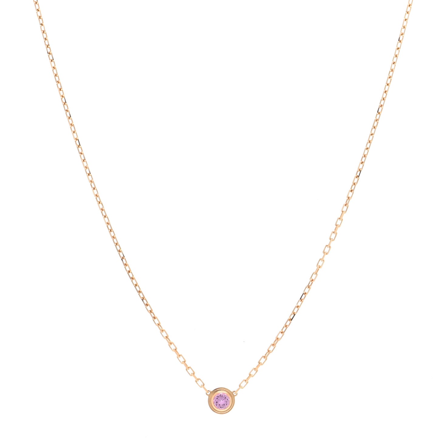 18K Pink Gold Pink Sapphire D'Amour Pendant Necklace