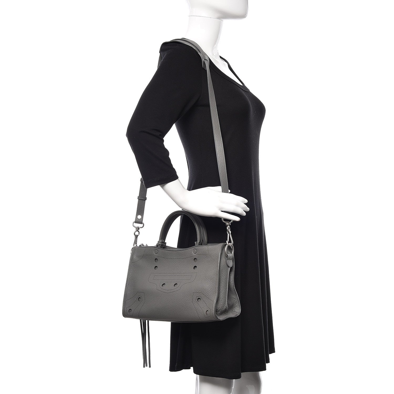 Balenciaga Veau Grana Perforated Blackout Hardware S City Gris Acier 2 of 8