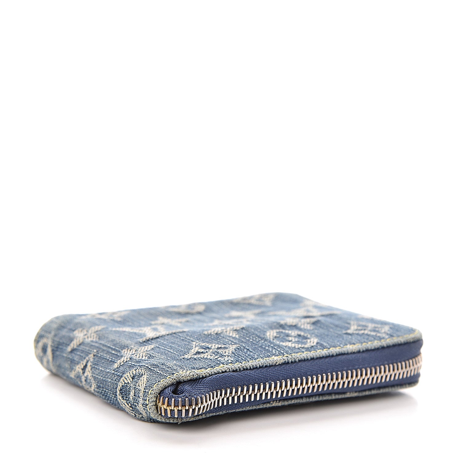 Louis Vuitton Denim Zip Compact Wallet Blue 4 of 9