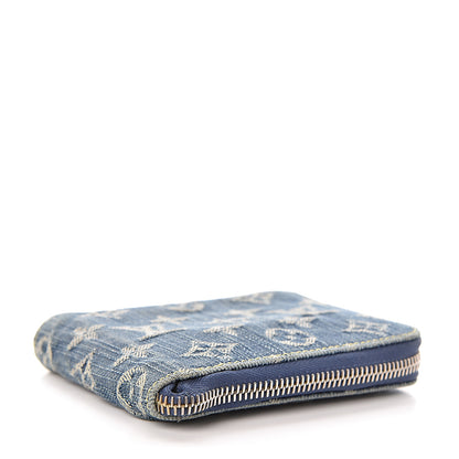 Louis Vuitton Denim Zip Compact Wallet Blue 4 of 9