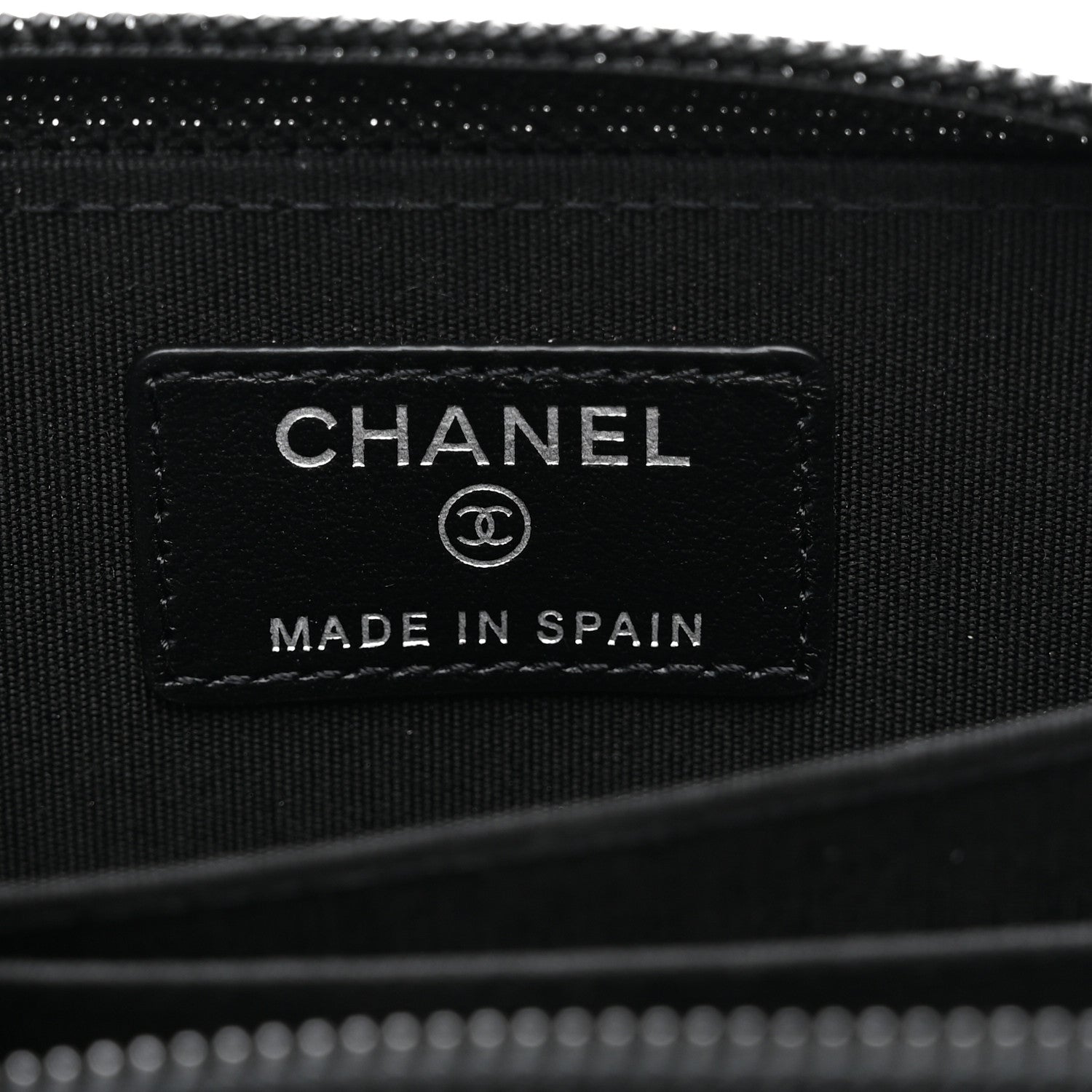 Chanel Caviar Quilted Boy Zip Around Coin Purse Wallet Black 6 of 8