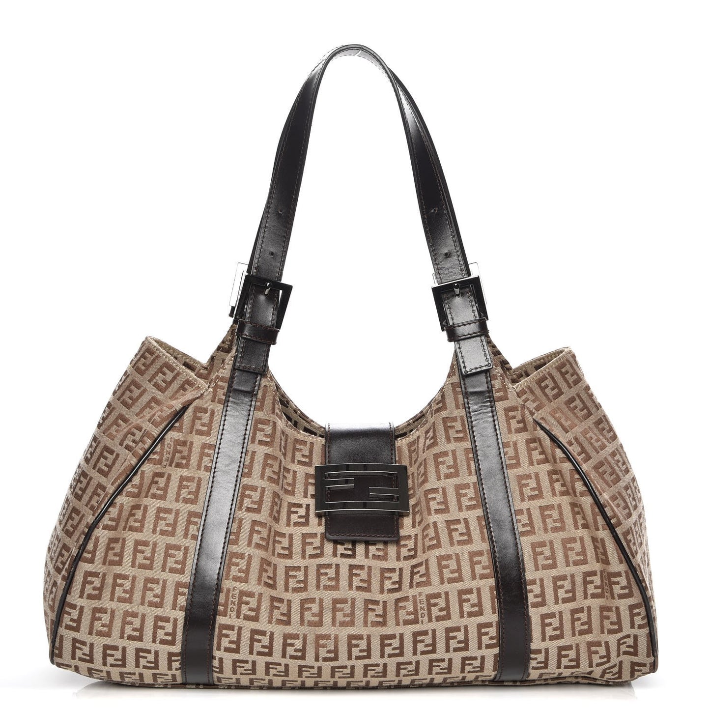 Zucchino Cuoio Shoulder Bag Mogano Panna Testa di Moro