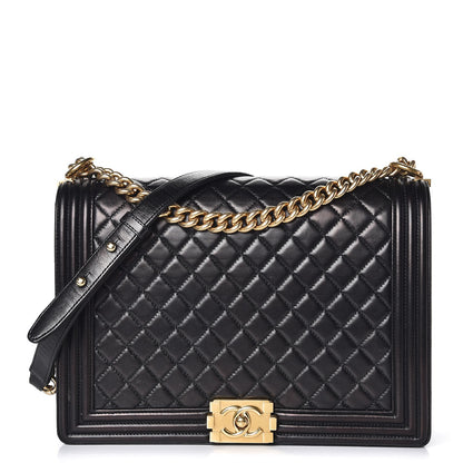 Chanel Lambskin Quilted Large Boy Flap Black 1 of 13