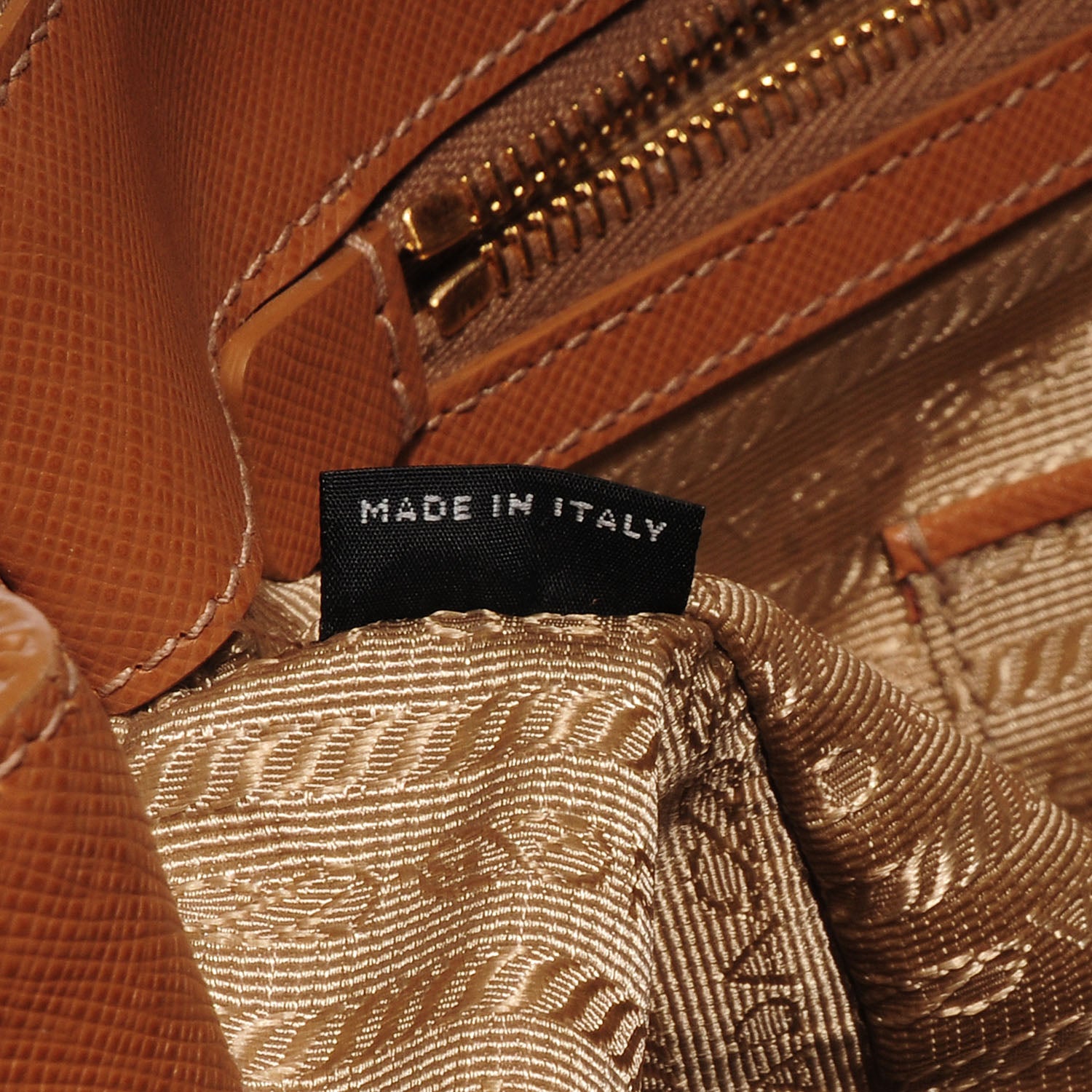 Prada Saffiano Lux Large Double Zip Tote Caramel 9 of 11