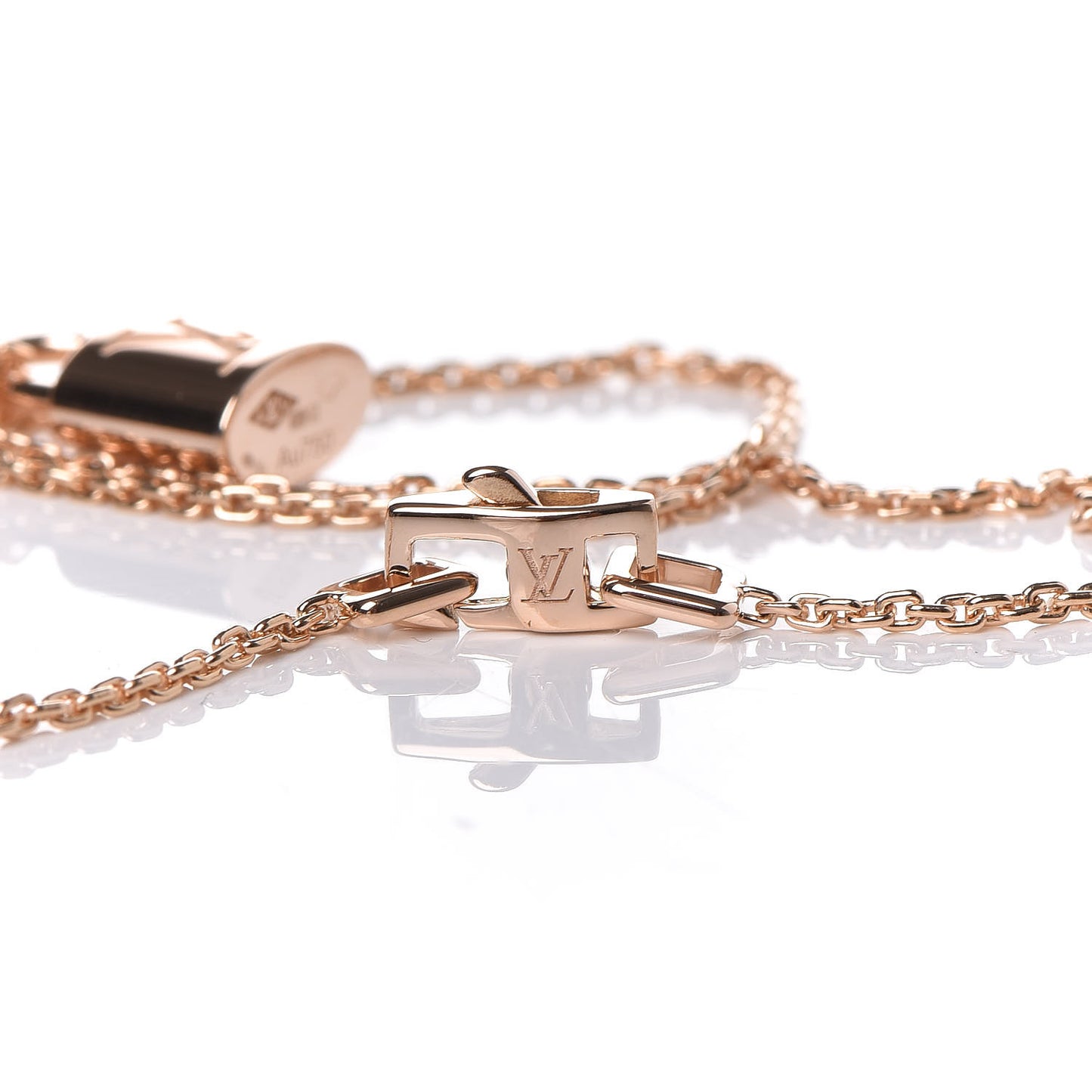 18K Pink Gold Lock It Key Pendant Necklace
