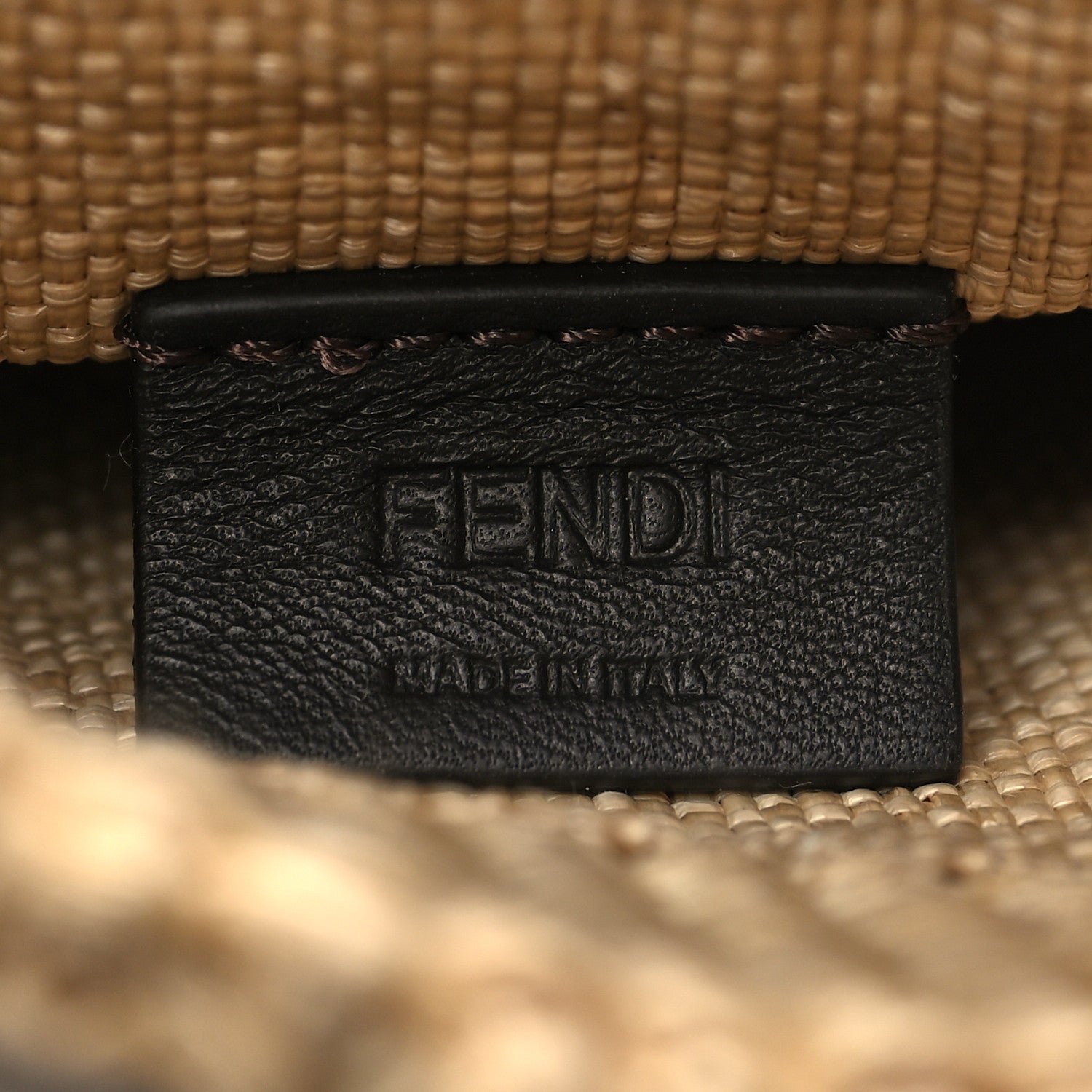 Fendi Paglia Chicco Riso Vitello King Plexiglass Logo Embroidered Mini Sunshine Shopper Alchemy Brandy 6 of 11