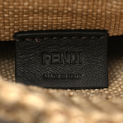Fendi Paglia Chicco Riso Vitello King Plexiglass Logo Embroidered Mini Sunshine Shopper Alchemy Brandy 6 of 11
