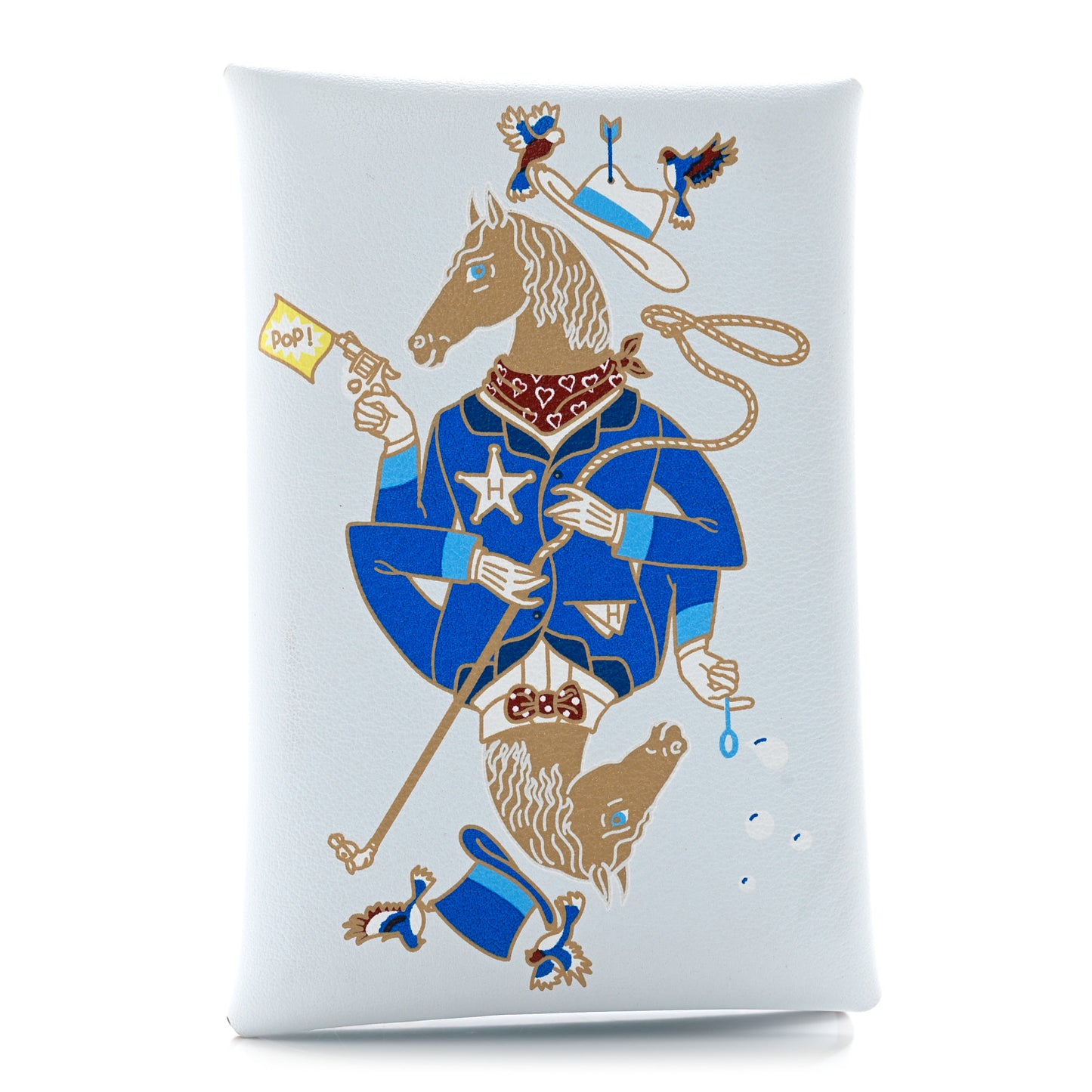 Swift Printed Cowboy Calvi Card Case Bleu Brume