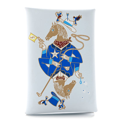 Hermes Swift Printed Cowboy Calvi Card Case Bleu Brume 1 of 8