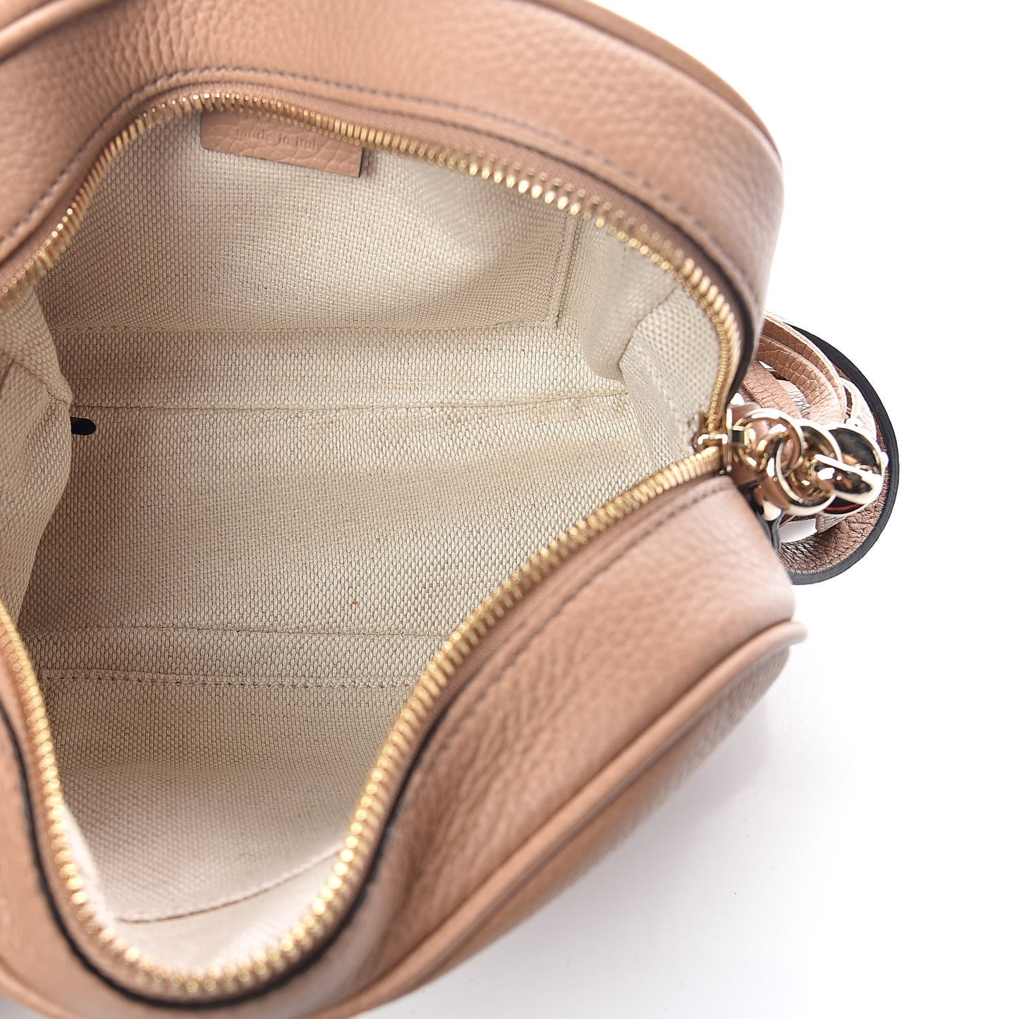 Pebbled Calfskin Small Soho Disco Bag Camelia