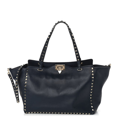 Valentino Garavani Vitello Medium Rockstud Tote Marine 1 of 11
