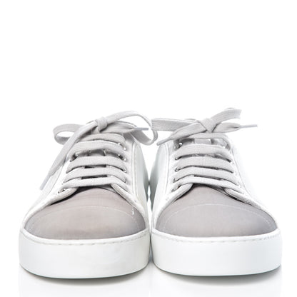 Chanel Calfskin Velvet Womens CC Sneakers 40.5 White Silver 2 of 10
