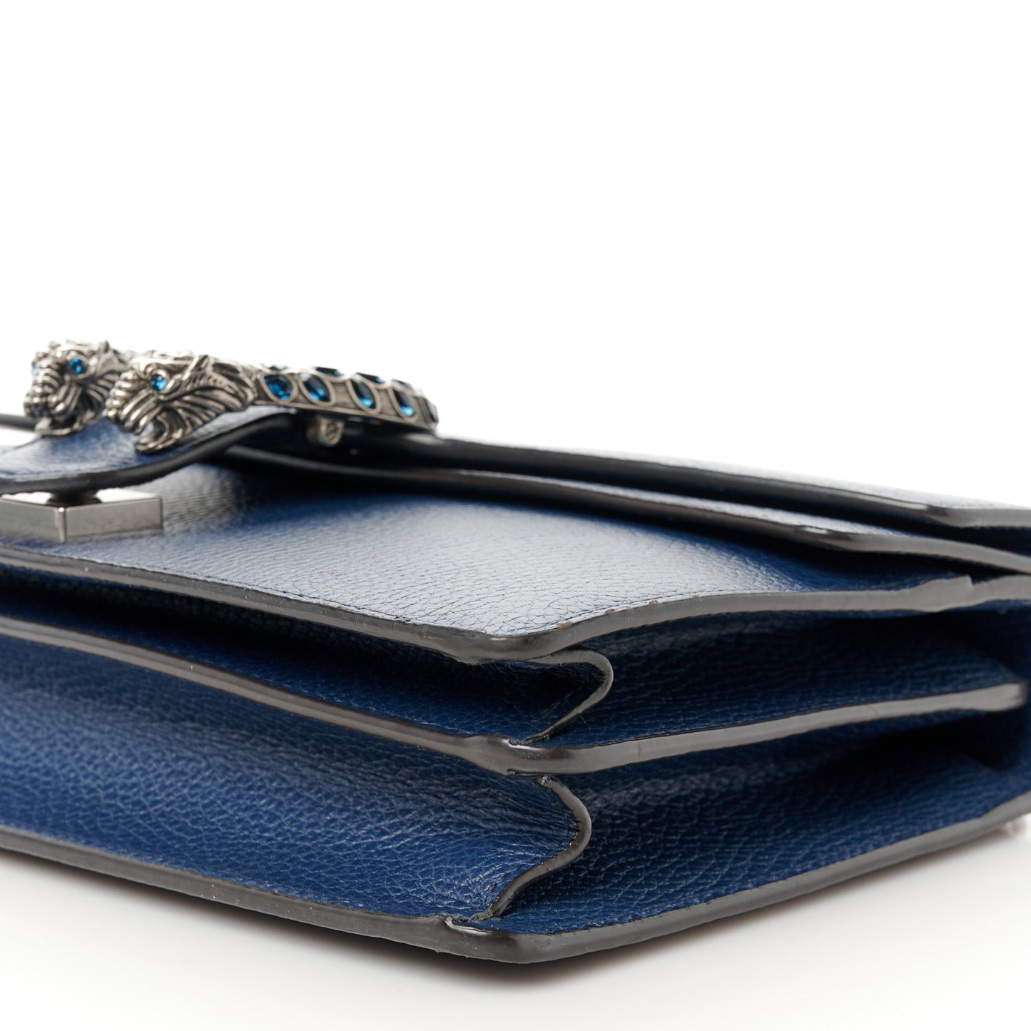 Pebbled Calfskin Small Dionysus Shoulder Bag Blue Agata