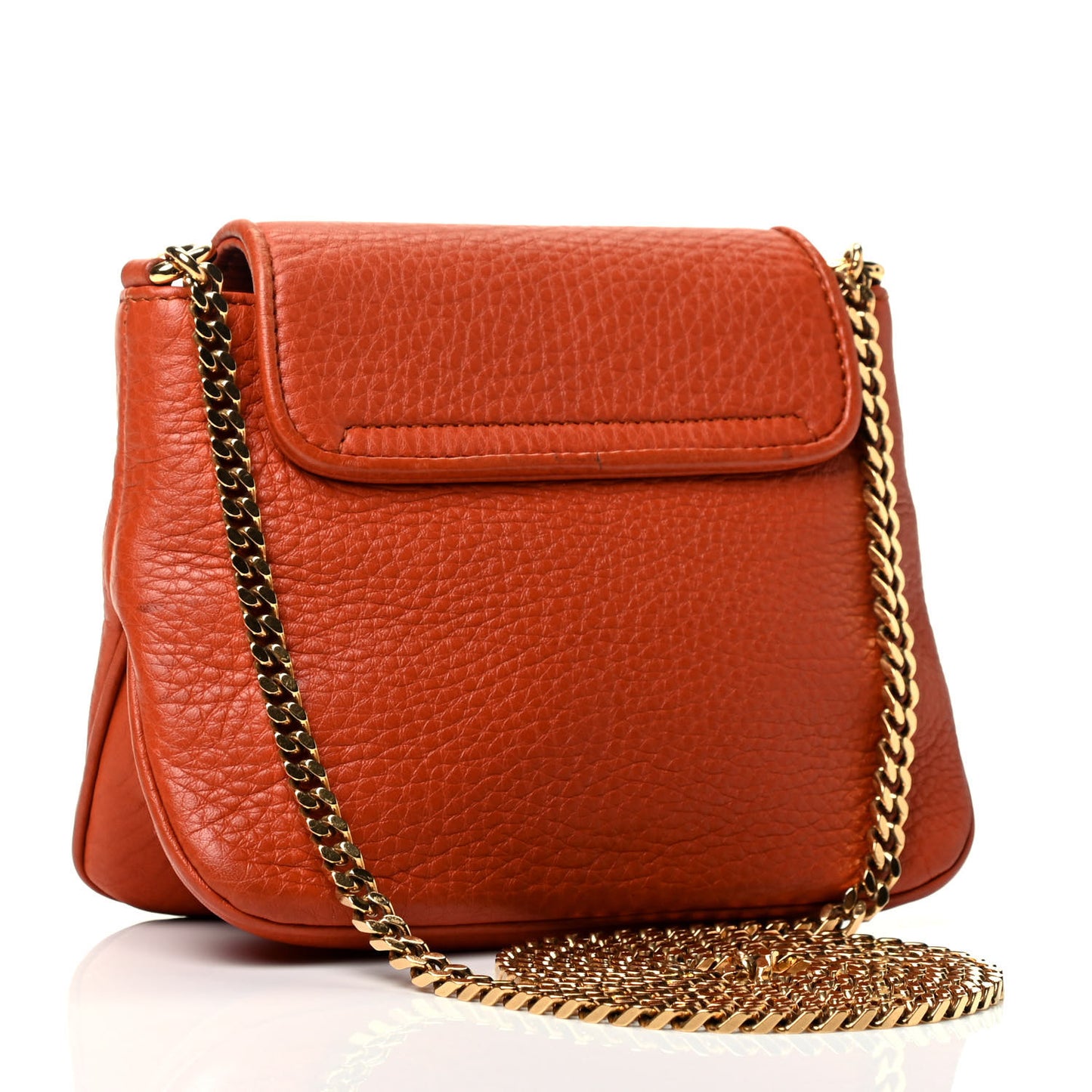 Pebbled Calfskin Small 1973 Chain Shoulder Bag Orange