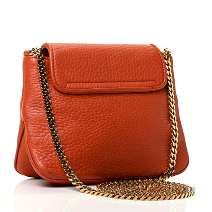 Gucci Pebbled Calfskin Small 1973 Chain Shoulder Bag Orange 5 of 8