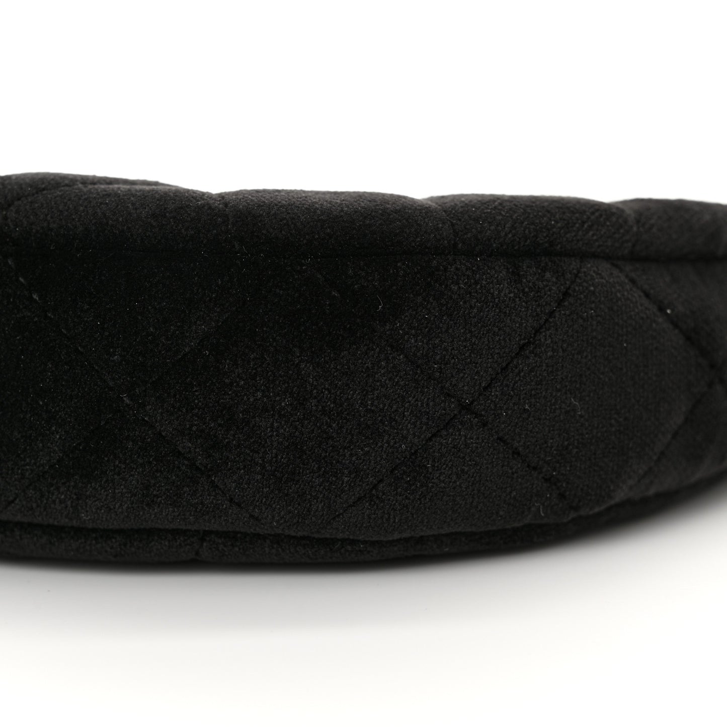 Velvet Crystal Quilted Chain Hobo Black