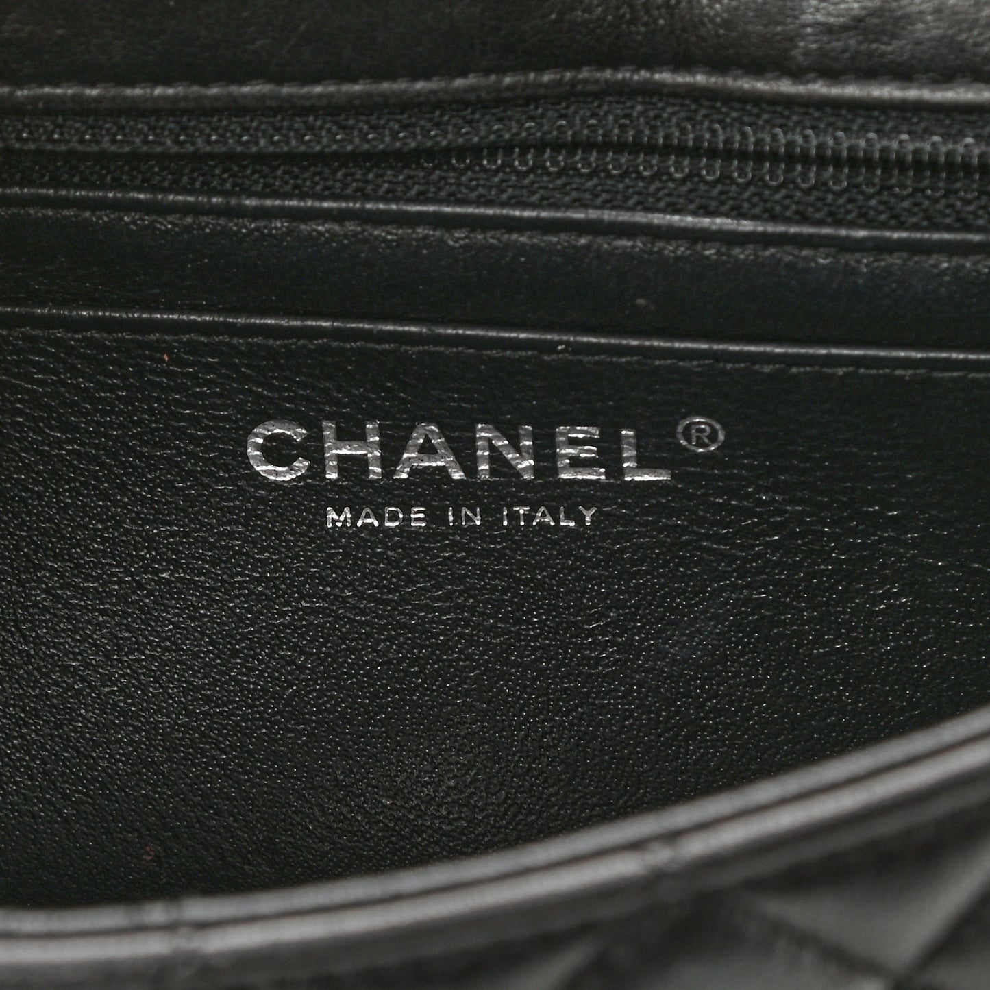 Lambskin Quilted Mini Rectangular Flap Black