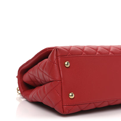 Chanel Caviar Quilted Small Coco Handle Flap Red 8 of 10