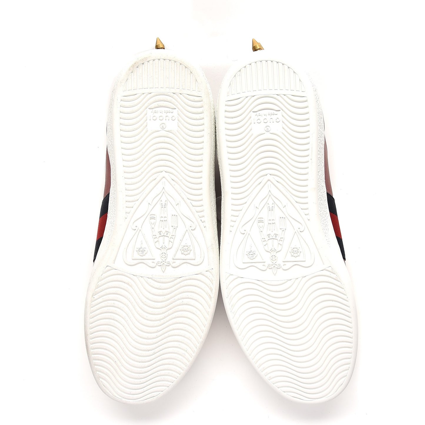 Calfskin Web Studded Mens Ace Sneakers 10 Red