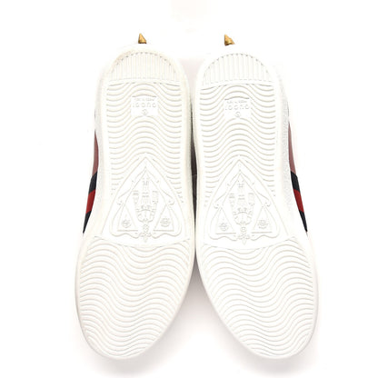 Gucci Calfskin Web Studded Mens Ace Sneakers 10 Red 5 of 10