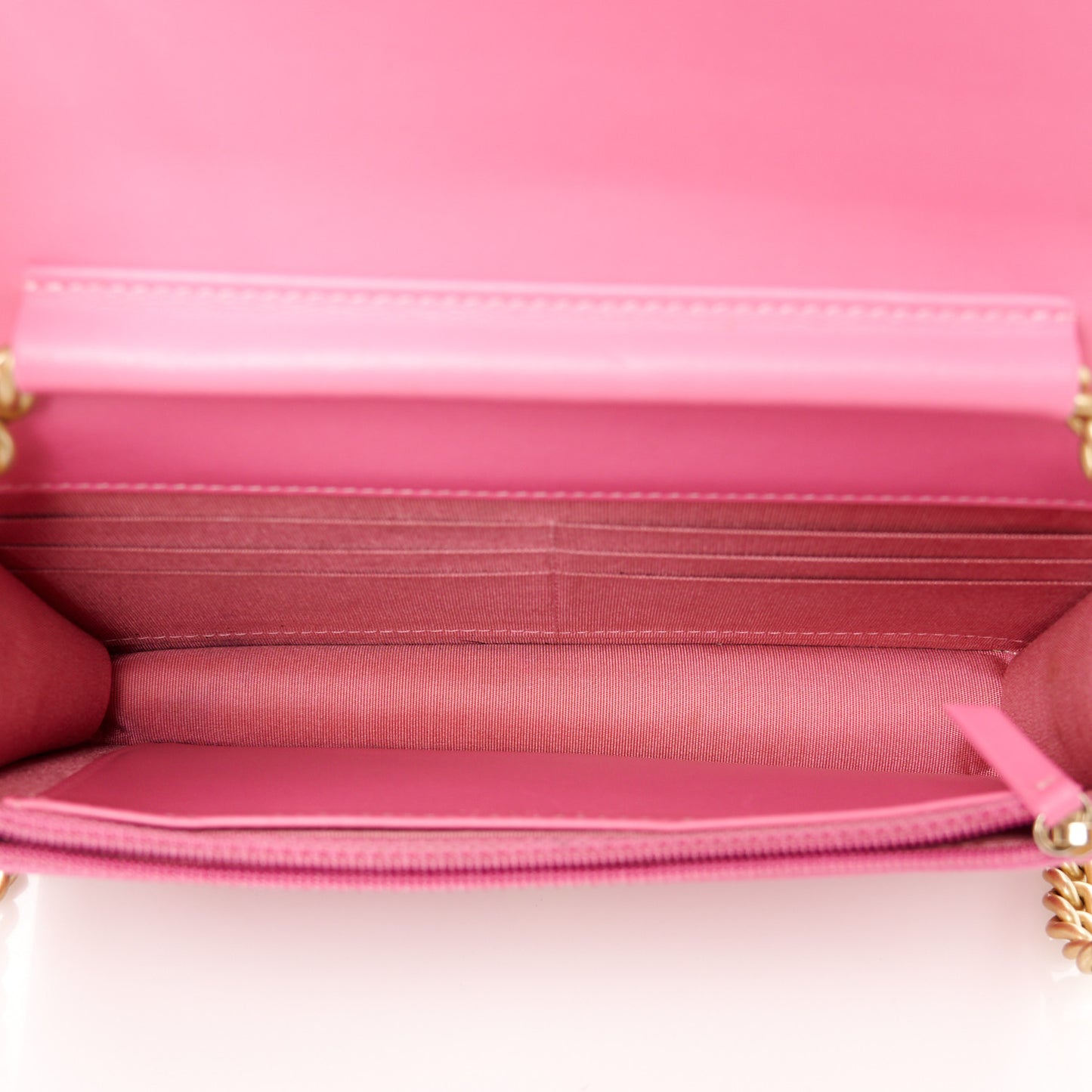 Caviar Quilted Boy Wallet On Chain WOC Pink