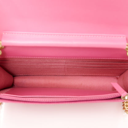 Chanel Caviar Quilted Boy Wallet On Chain WOC Pink 5 of 12