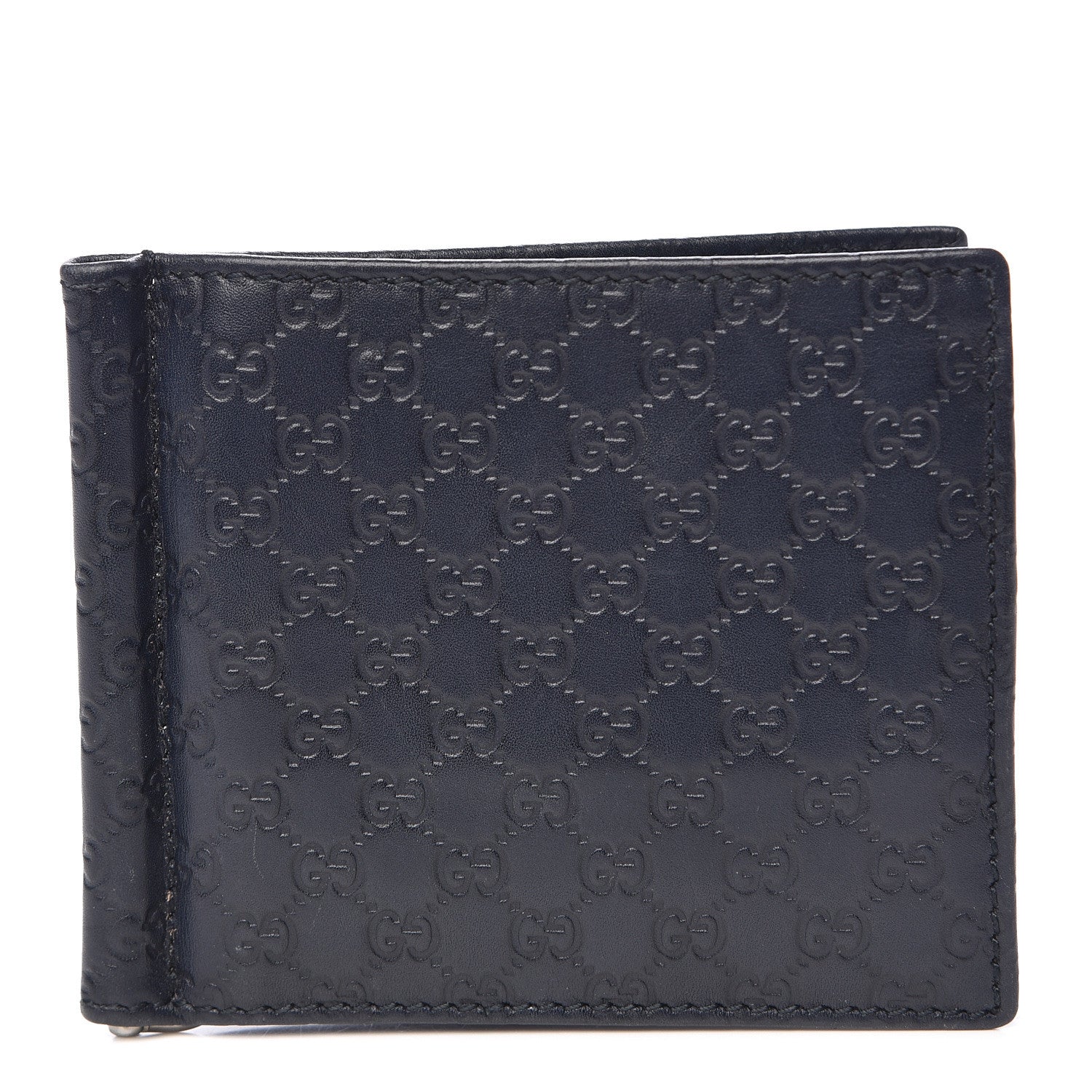 Gucci Microguccissima Bi-Fold Wallet Navy Blue 1 of 9