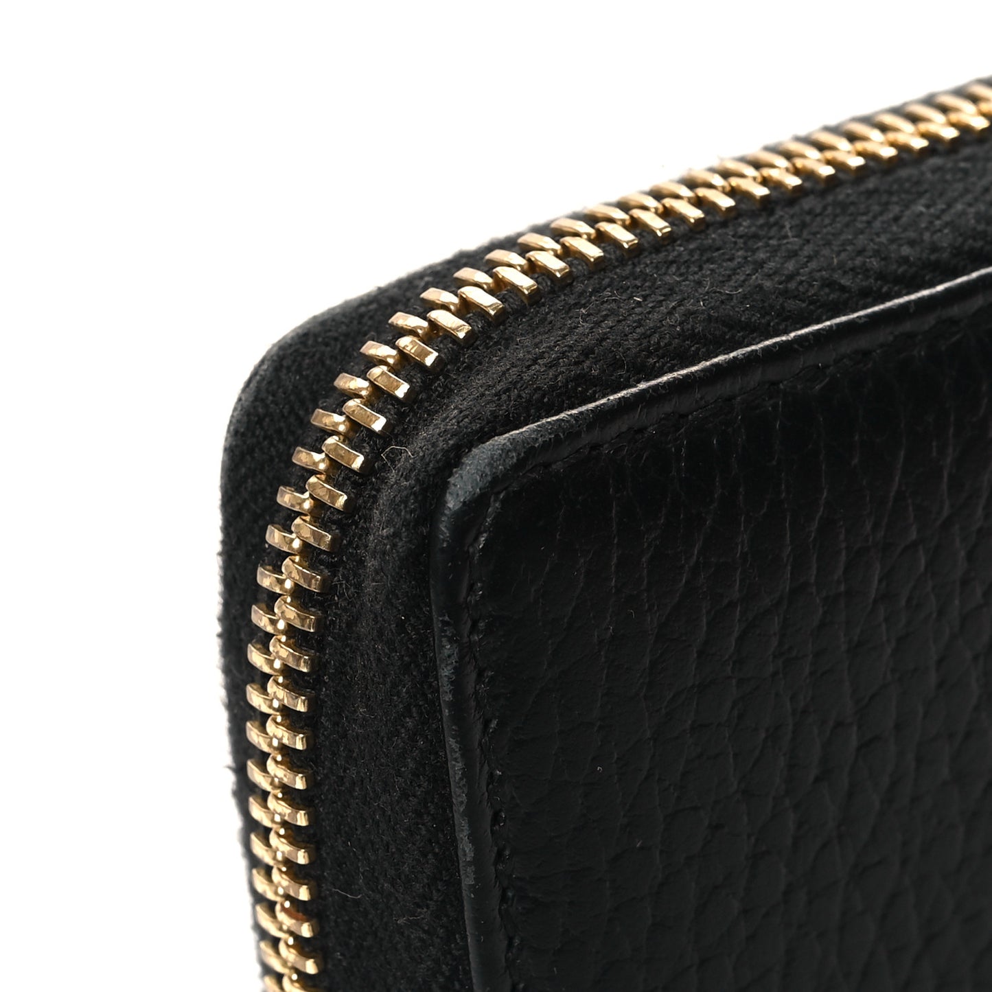 Dollar Calfskin GG Marmont Zip Around Wallet Black