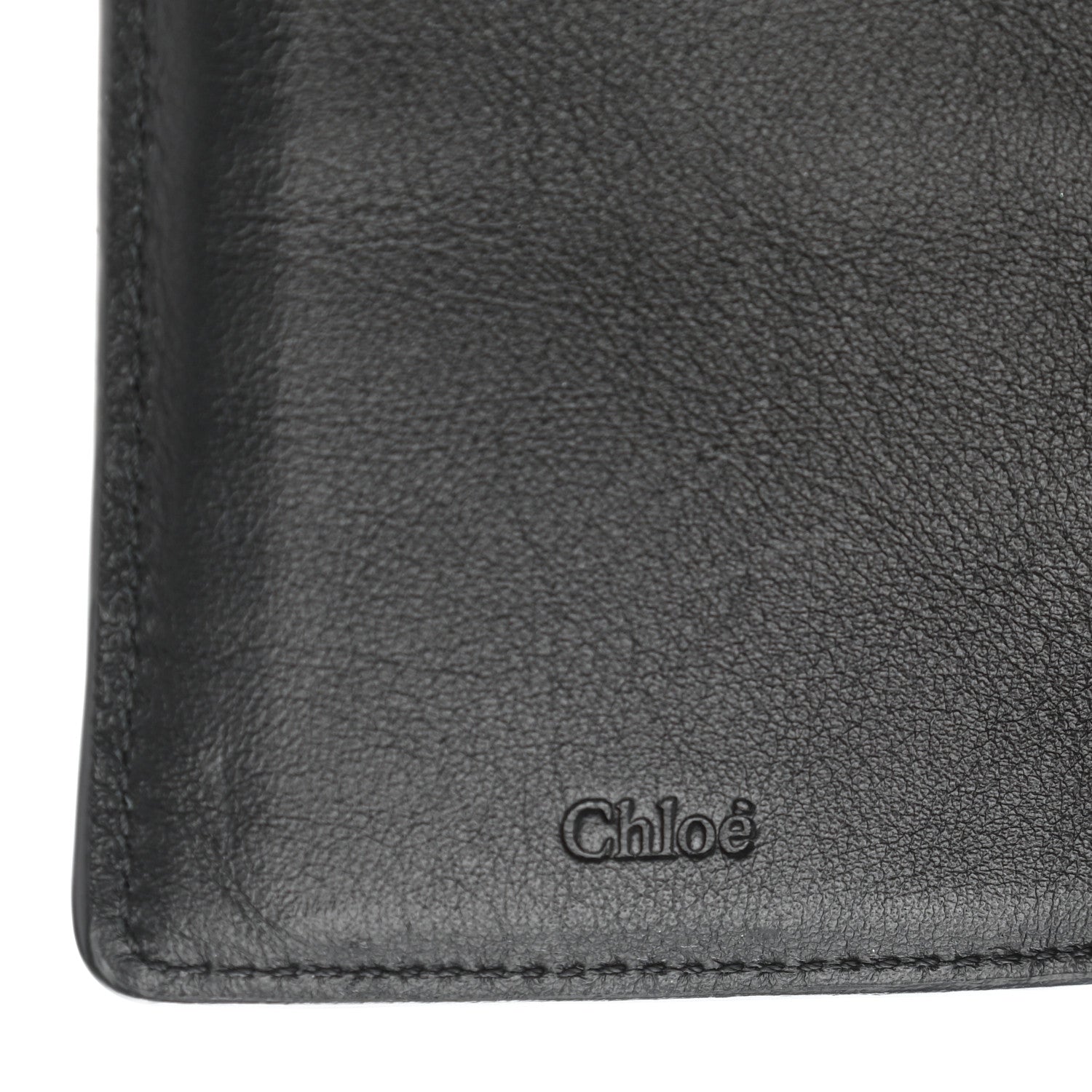 Chloe Grained Calfskin Alphabet Compact Wallet Black 7 of 11
