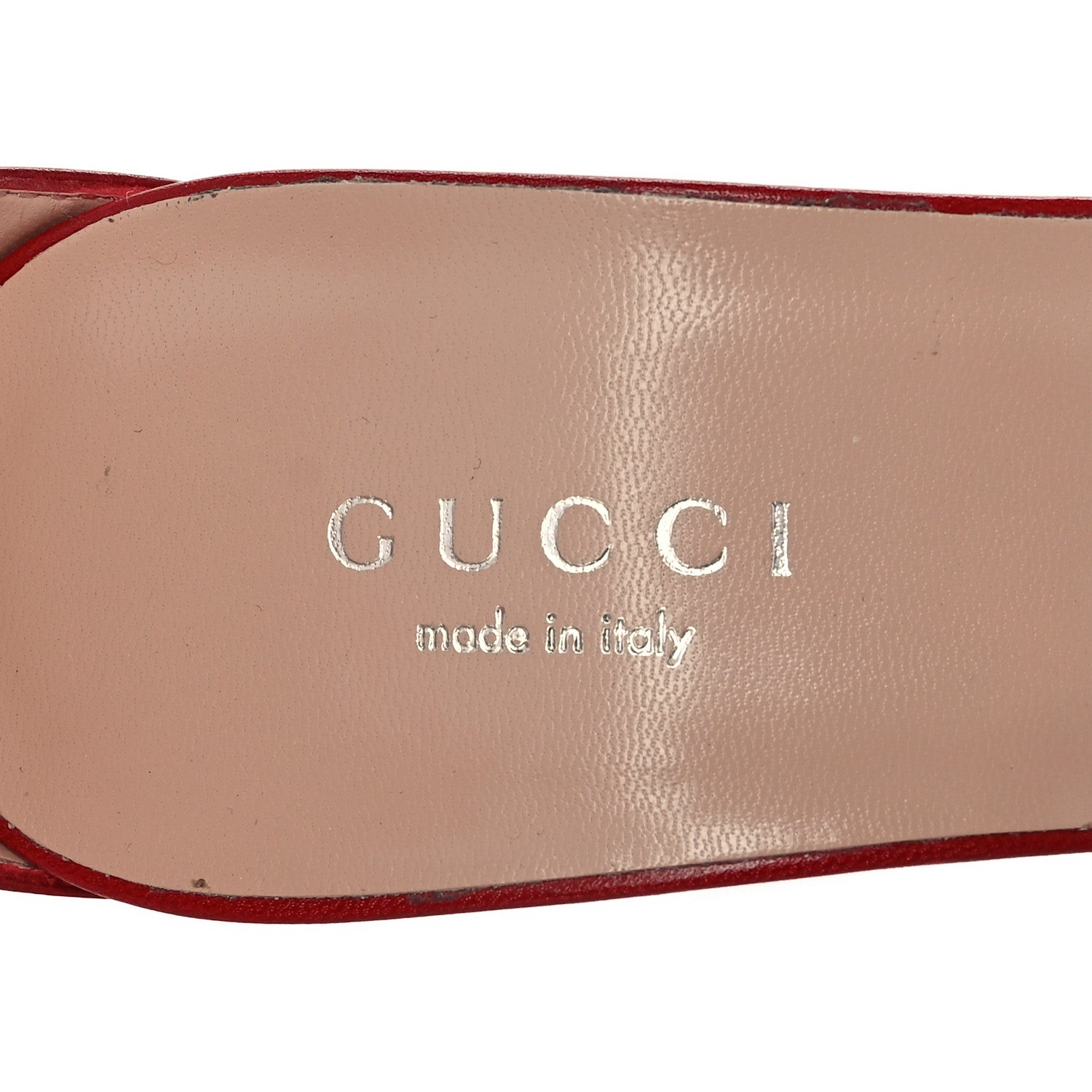 Gucci Nappa Crawford Knot Ankle Strap Sandals 35.5 Hibiscus Red 6 of 7