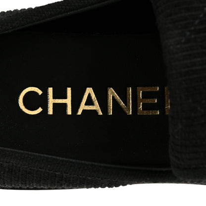 Chanel Corduroy Quilted CC Turnlock Loafers 36 Black 7 of 10