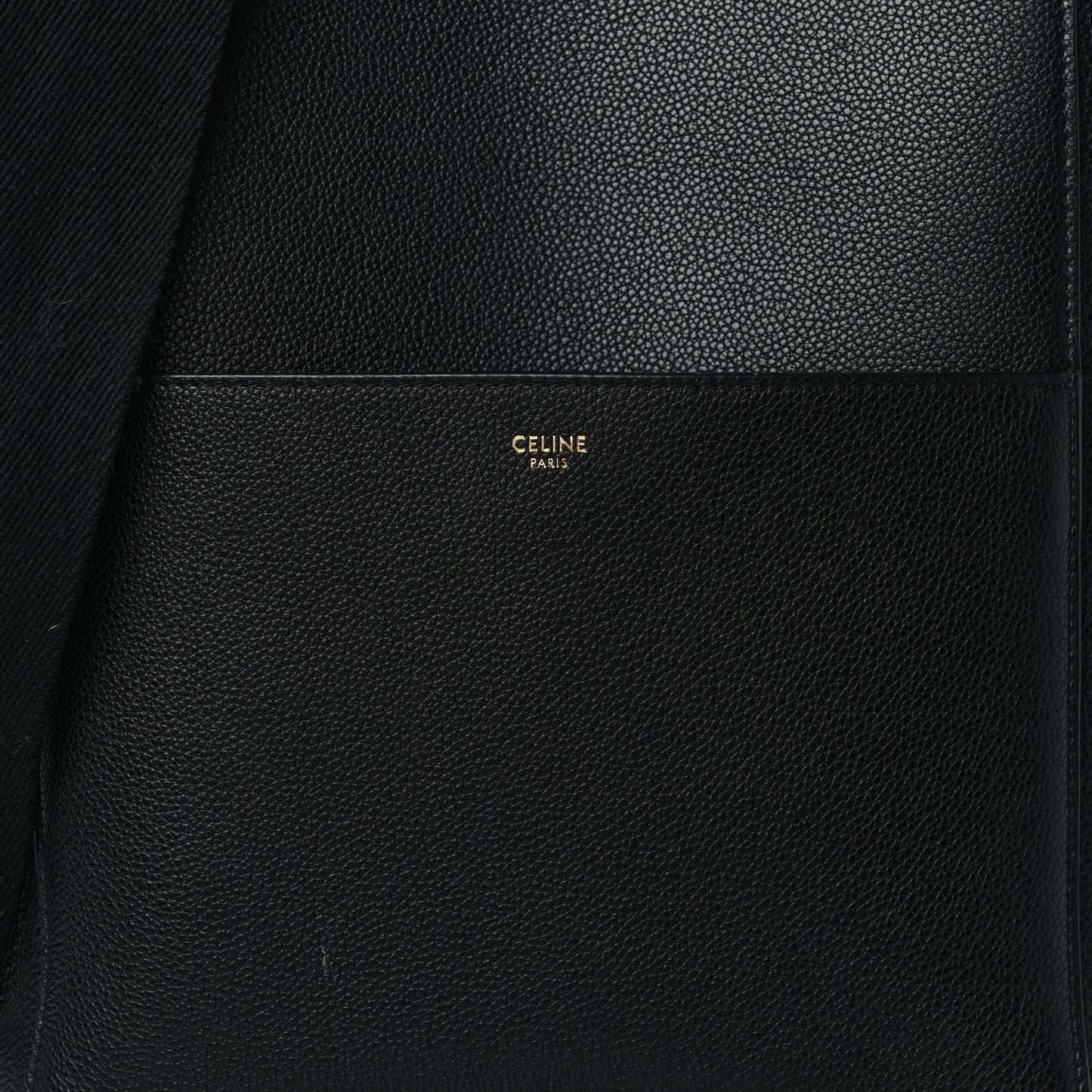 Soft Grained Calfskin Sangle Bucket Bag Black