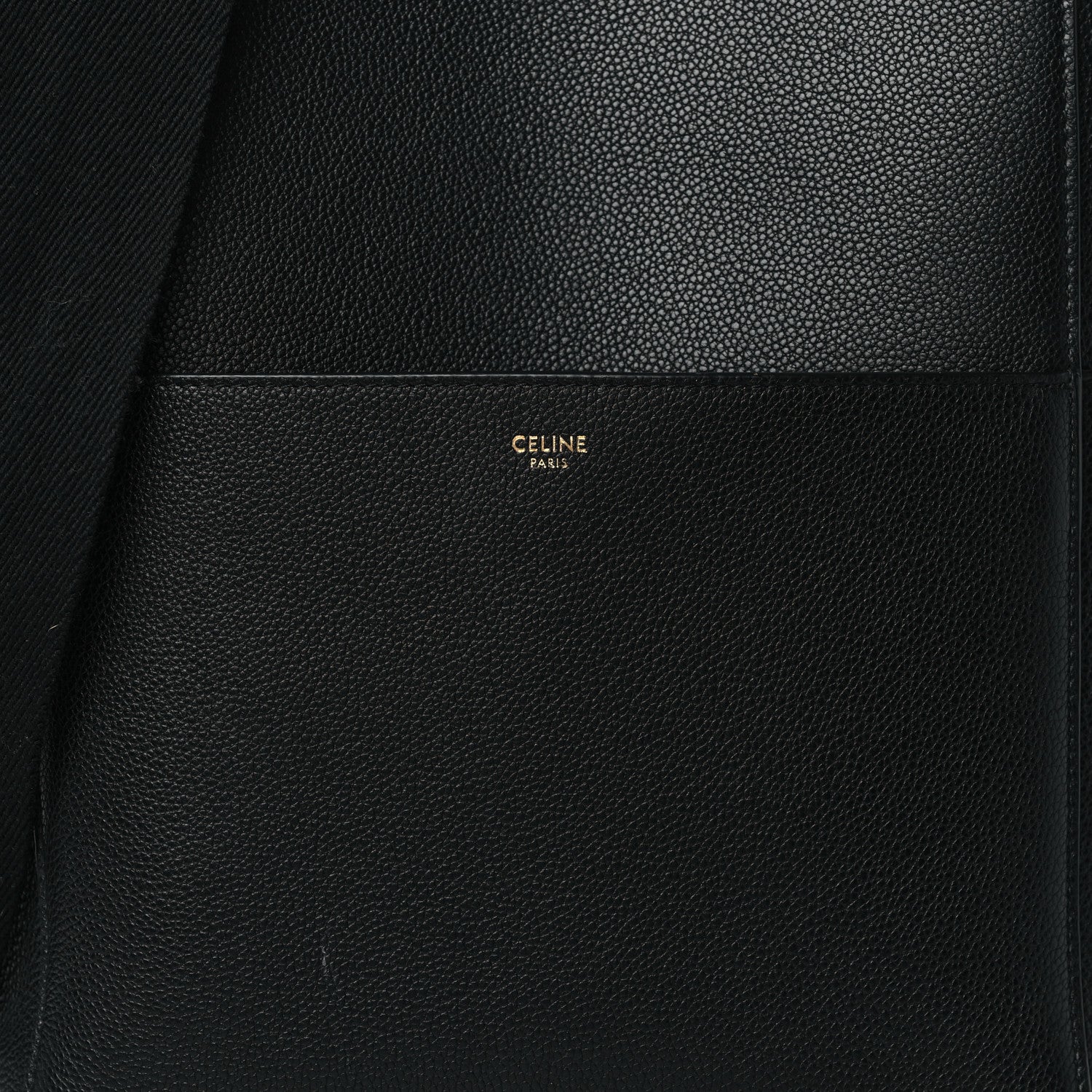 Celine Soft Grained Calfskin Sangle Bucket Bag Black 7 of 11