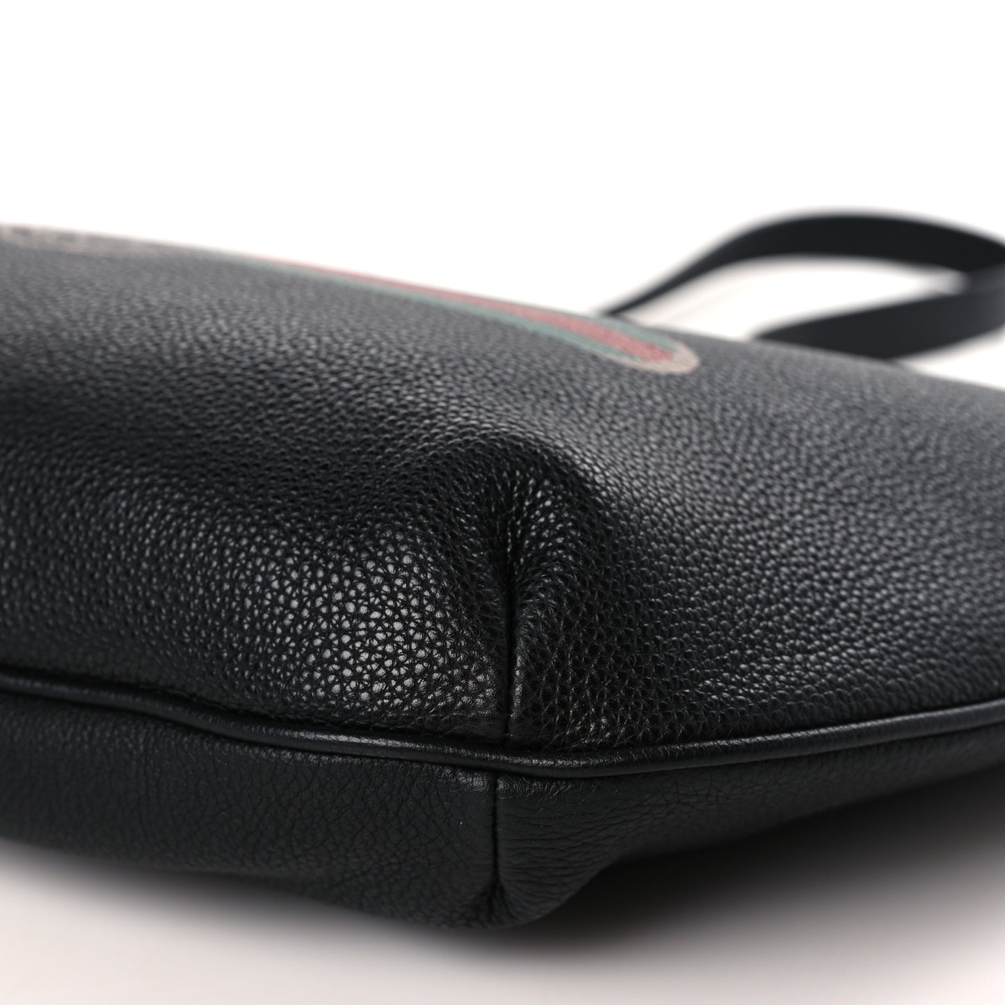 Grained Calfskin Logo Half Moon Hobo Black