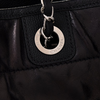Chanel Glazed Calfskin Small Deauville Tote Blue 8 of 10