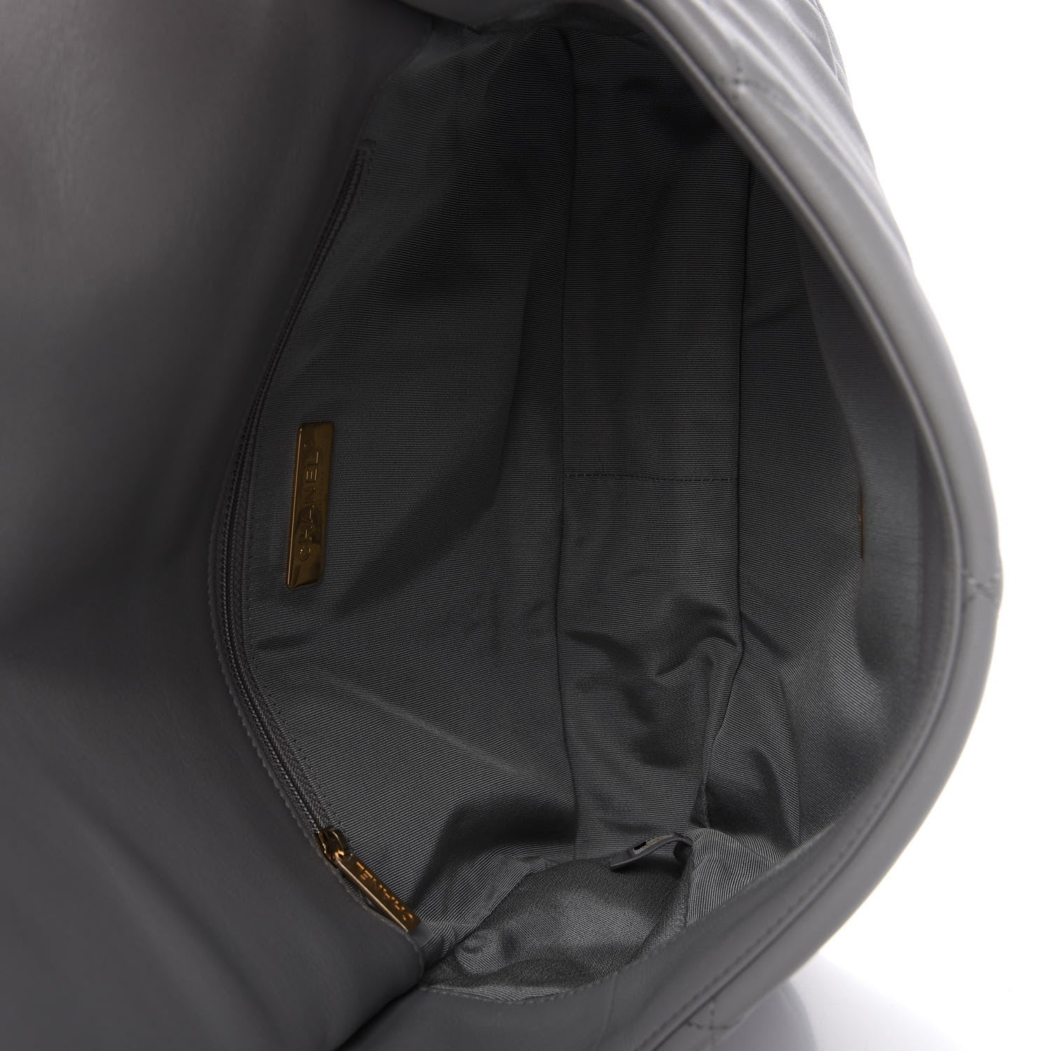 Chanel Goatskin Quilted Large Chanel 19 Flap Grey 5 of 11