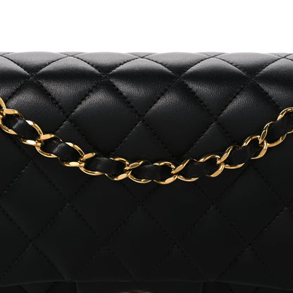 Chanel Lambskin Quilted Medium Double Flap Black 7 of 10
