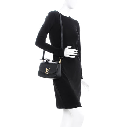 Louis Vuitton Grained Calfskin Vivienne NM Black 2 of 7