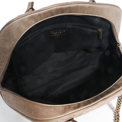 Chanel Calfskin Quilted Castle Rock Bowling Bag Grey 5 of 8