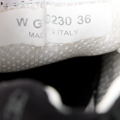 Chanel Nylon Suede Calfskin Printed CC Sneakers 36 White Black 8 of 9