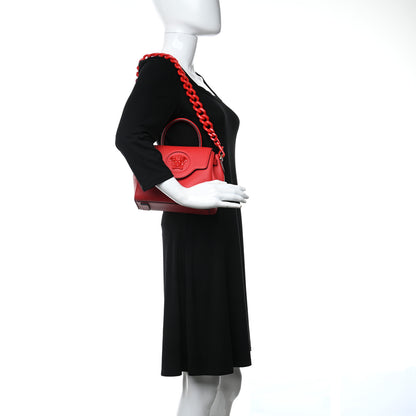 Versace Calfskin Medusa Small Top Handle Handbag Red 2 of 8