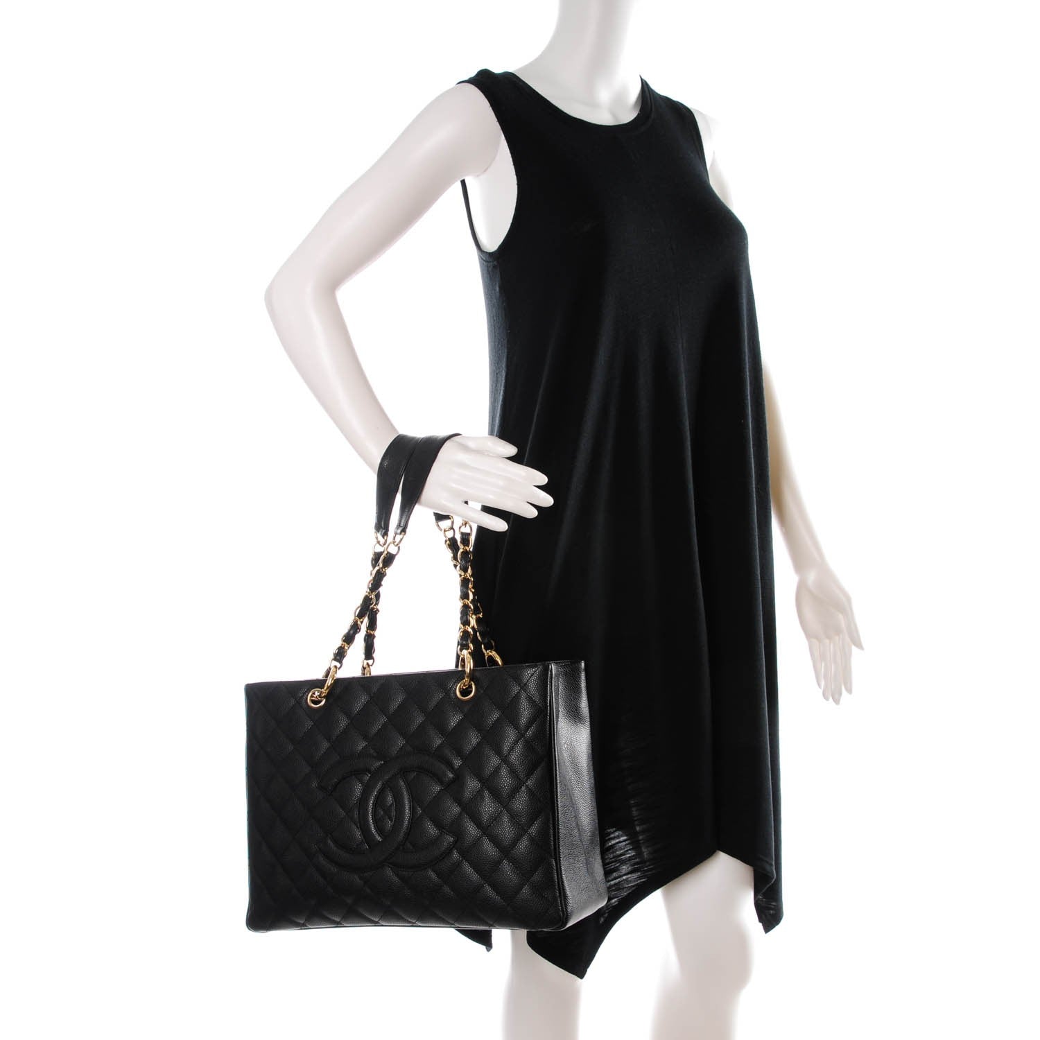 Chanel Caviar Quilted Grand Shopping Tote GST Black 2 of 7