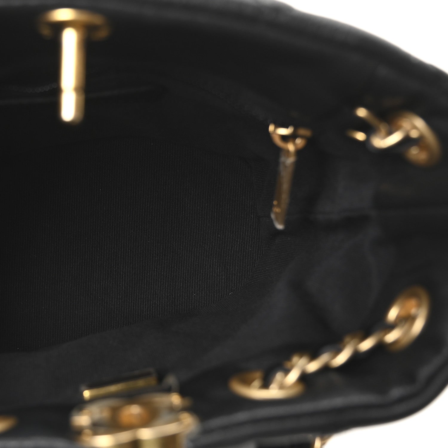 Chanel Calfskin Quilted Small CC Chain Bucket Backpack Black 5 of 10